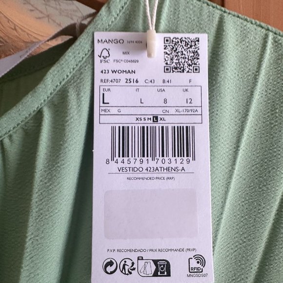 Brand New Mango Pleated Dress - Size 8 - Picture 3 of 4